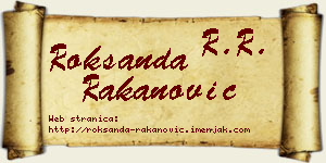 Roksanda Rakanović vizit kartica